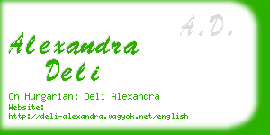 alexandra deli business card